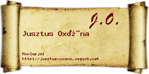 Jusztus Oxána névjegykártya